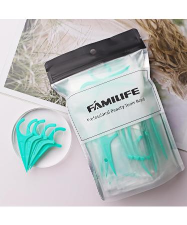FAMILIFE Mint Dental Floss Picks - 100 Individually Wrapped Dental Flossers for Healthy Teeth & Fight Tooth Decay | Portable Floss Sticks - Buy Online on GoSupps.com