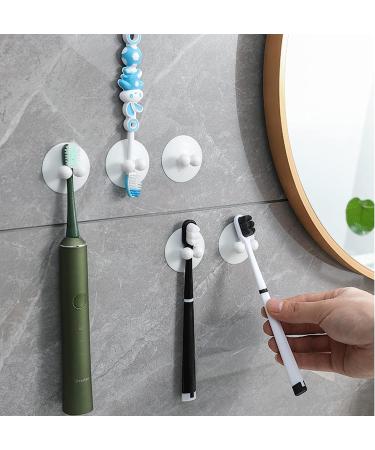 MSTECO 8-Piece Toothbrush Holder Set | Suction Cup Toothbrush & Razor Bracket | No-Punch Bathroom Organizer in White - Buy Online on GoSupps.com