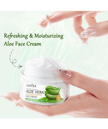Aloe Vera Face Moisturizer - Organic Hydrating Cream for Women Perfect for Dry & Delicate Skin - International Shipping Available - Buy Online on GoSupps.com