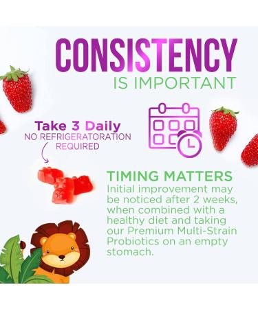 Probiotics for Kids 5 Billion CFU - Natural Immune Support & Digestive Health Supplement - Daily Children's Probiotic Gummy for Ages 4+ Vegan Gluten Soy & Dairy Free - Berry Flavored - 60 Gummies 60 Count (Pack of 1) - Buy Online on GoSupps.com