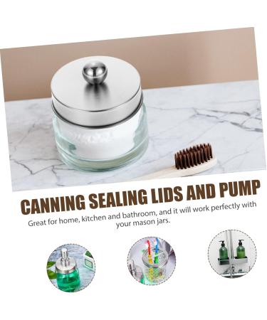 Alipis Medium Pumps Head - Stainless Steel & Acrylic Storage Containers for Bathroom Organization - Set of 2 7.5x7.5x2.5cm - Durable Germ-Free Lotion Dispenser - Buy Online on GoSupps.com