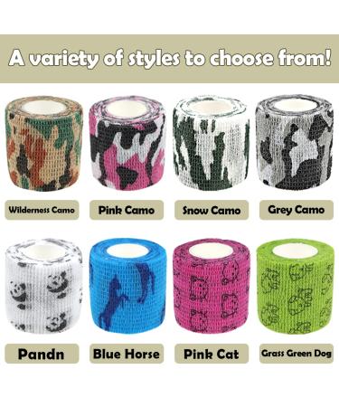 JpGdn 24 Roll Vet Wrap Bandages for Dogs Horses 5cm*4.5m Cohesive Medical Tape Self Adhesive Tape Flex Leg Wrap Adherent Non-Woven for Dog Cat Horse Pet Animals Ankle Sprains & Swelling 24 Rolls-Camo and Animals - Buy Online on GoSupps.com