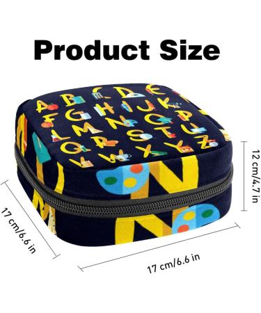 Women's Alphabet Pattern Binding Bags | Tampon Storage with Zip Pockets | Stylish Menstrual Bags - Multi20 - Buy Online on GoSupps.com