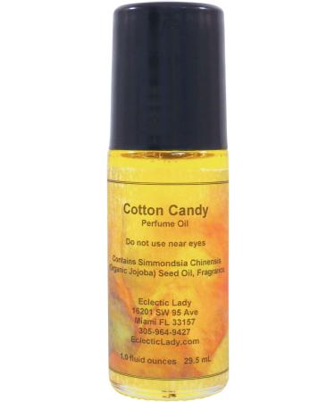 Cotton Candy Perfume Oil 1.0 Oz Portable Roll-On Fragrance with Long-Lasting Scent Delightful Essential Oils and Jojoba Oil For Daily Use 1 Fl Oz (Pack of 1)