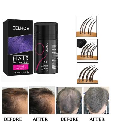 Hair Thickening Fiber Powder - 12g Hair Building Fibers for Men & Women | Instant Hair Loss Concealer & Fuller Look | Natural Black - Buy Online on GoSupps.com