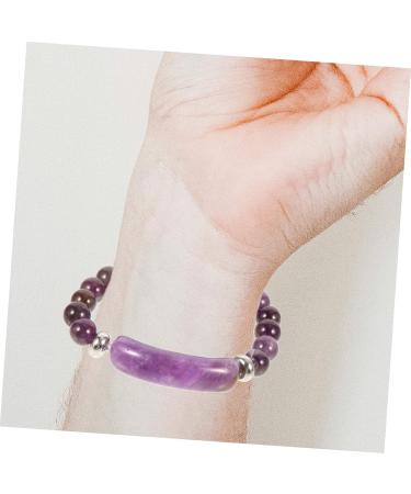 SOIMISS Bracelet Beaded Trim Girls Bracelet Trendy Bracelets Bead Braclet Natural Crystal Colored Beaded Bracelet Girl Wrist Decor Decorative Chakra Bracelet European and American Decorate 6X0.8XM Purple - Buy Online on GoSupps.com