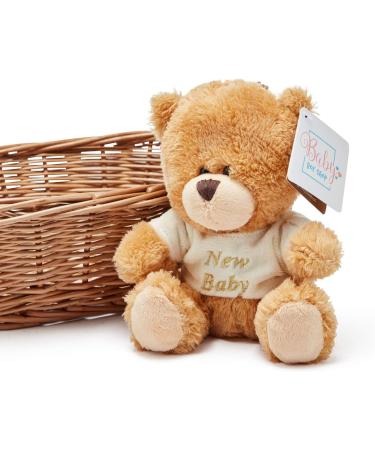 Small Brown Teddy Bear - Newborn Gift Plush Soft Toy with Embroidered T-Shirt - Buy Online on GoSupps.com