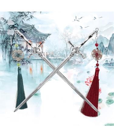 Chinese Sword Hair Sticks Set - Vintage Hair Accessories for Women and Girls - Buy Online on GoSupps.com