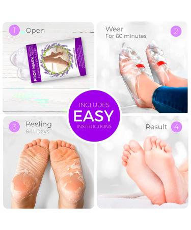 Optimum Foot Peel Mask 4 Pack + Hand Mask | Lavender Callus Eliminator & Cracked Heel Repair - Buy Online on GoSupps.com