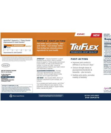 GNC Triflex Fast-Acting 240 Caplets - Joint Support Supplement - Buy Online on GoSupps.com