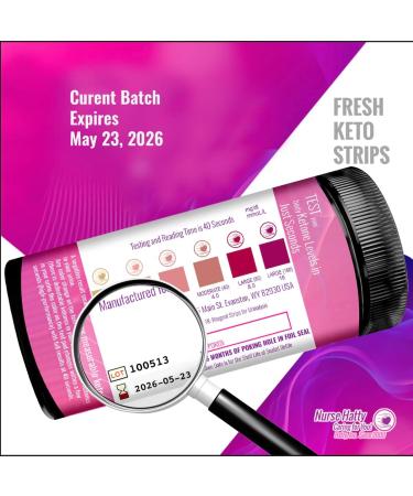 Nurse Hatty - 150 Ketone Test Strips w Built-in Color Chart Free Keto Guide eBook & Free App - Made-in-The-USA - Urine Test for Ketogenic Ketosis Low Carb Atkins & Paleo Diets - Extra Long Strips 150 count (Pack of 1) - Buy Online on GoSupps.com