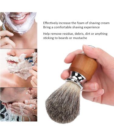 Premium Razor Brush for Men | Shaving Foam Brush with Rubber Wood Handle | Travel & Salon Facial Cleaning Tool - Buy Online on GoSupps.com