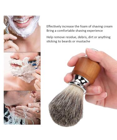 Professional Men's Beard Shaving Brush | Rubber Wood Handle | Facial Cleaning & Hair Shaving Tool - Perfect for Salons & Home Use - Buy Online on GoSupps.com