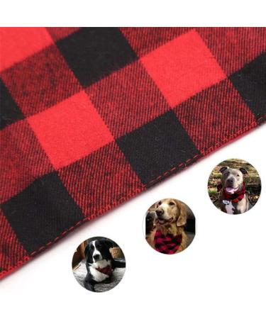 Dog Bandana EYLEER Pet Dog Bandanas Cotton Reversible Triangle Red Plaid Autumn Fall Christmas Thanksgiving Halloween Scarf Bibs Dog Accessories for Small Medium Large XL Dog Puppy(L Size) (Red/Black) - Buy Online on GoSupps.com
