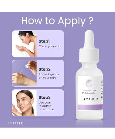 LILYFIELD Luminous Glow Serum - 10% Niacinamide for Acne Pigmentation & Enlarged Pores | Brightening Korean Skincare for Sensitive Skin - 30ml - Buy Online on GoSupps.com