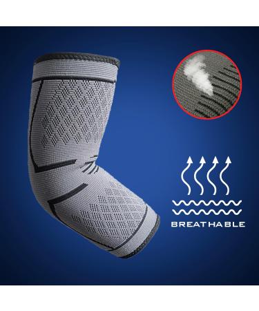Elbow Compression Brace Sleeve for Pain Relief | Tennis Pickleball Tendinitis Support | Unisex Small/Medium - Buy Online on GoSupps.com