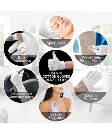 Sibba 4 Pairs Touch Screen Moisturizing Gloves White Cotton Moisturizing Gloves Overnight Bedtime Heal Eczema Sleeping Lotion Hand Spa Treatment Gloves Repair Rough Cracked Dry Chapped Hands Skin - Buy Online on GoSupps.com