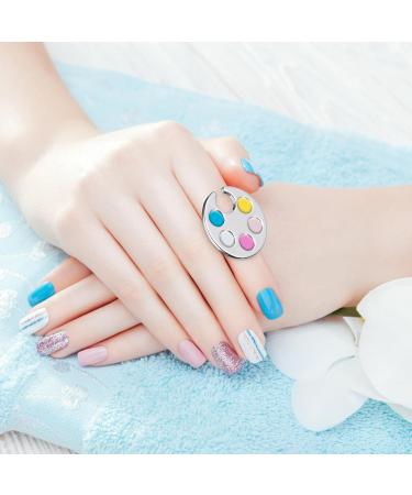 GALPADA Palette Annulaire 4 Pi ces pour Vernis Ongles Supports Argent s Accessoires Nail Art Ongles Professionnels et Amateurs - Buy Online on GoSupps.com