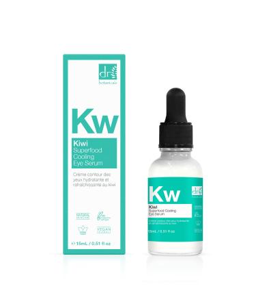 Dr Botanicals Refreshing Eye Cooling Serum with Vitamin C Kiwi Fruit Oil to reduce Wrinkles skin imperfections. Hydrating Brightening and promotes Youthful Skin 15 ml / 0.5 Fl oz