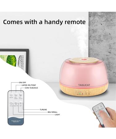 TAIGUCAT 300ML Aromatherapy Essential Oil Diffuser - 8 Hours Quiet Electric Air Diffuser with Remote Control and 7 LED Color Changing Lights - Yellow - Buy Online on GoSupps.com