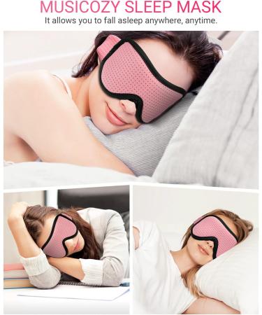 Musicozy 3D Breathable Silk Sleep Mask for Men and Women - Light Blocking Eye Cover for Travel, Office, Nap - Pink & Purple 2 Pack - Buy Online on GoSupps.com