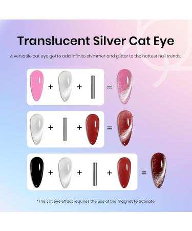 Beetles Cat Eye Gel Nail Polish - 15ml Silver Shimmer Velvet Gel for UV LED Nail Lamp - Manicure Salon & DIY Home Use - Buy Online on GoSupps.com