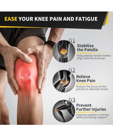 CAMBIVO Patella Knee Strap 2 Pack - Adjustable Knee Brace for Pain Relief and Support - Ideal for Jumpers Knee, Tendonitis, and Sports - Black - Buy Online on GoSupps.com