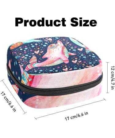Stylish Watercolor Dolphin Menstruation Pad Bag with Zipper - Women's Tampons & Napkin Collector - Perfect for Girls - Buy Online on GoSupps.com
