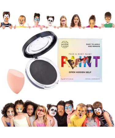VIOLA HOUSE Face Paint  Body Paint Professional Water Based Face & Body Makeup  Special Effect Stage Party Cosplay Christmas Halloween Theatrical SFX Makeup Kit for Adults  Kids Black