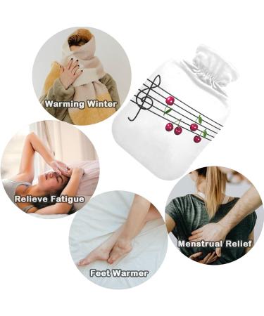 Naanle Music Note Cherry Hot Water Bottle - 2L Large Transparent Heat & Cold Therapy for Pain Relief | Ideal for Bed & Hand/Foot Comfort - Buy Online on GoSupps.com