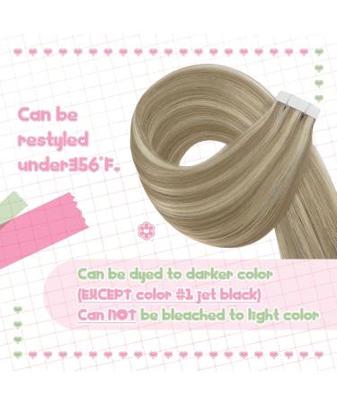 Youngsee Real Hair Extensions - 50cm Invisible Tape Extensions - Brown & Blonde - Smooth Recovery - 50g #p8a/60 - Buy Online on GoSupps.com