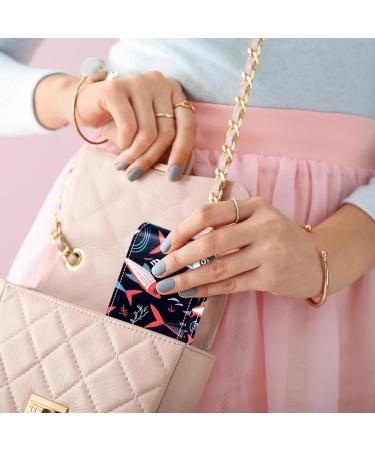 Premium Leather Lipstick Case Organizer with Mirror - Mini Lip Gloss Holder - Abstract Ocean Fish Design - Buy Online on GoSupps.com