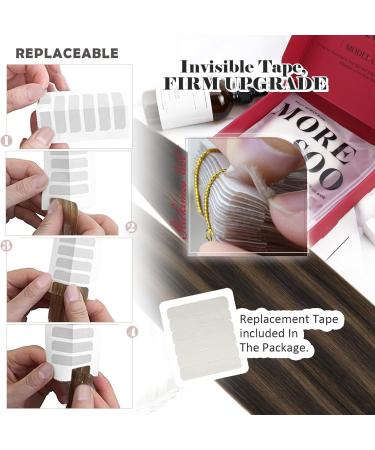Moresoo Brown Balayage Human Hair Tape in Extensions - 18 Inch, 20 Pieces - Buy Online on GoSupps.com