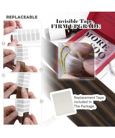Shop Moresoo Real Hair Tape In Extensions - Ombre Brown Invisible Seamless Hair Extensions 45 cm 20 Pieces/50g | Dark Brown to Light Brown #2/6/2 - Buy Online on GoSupps.com