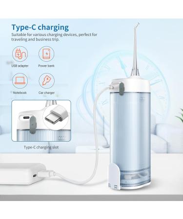 NewWay Portable Water Dental Flosser - Rechargeable Oral Irrigator with 4 Tips Waterproof Teeth Cleaner for Home & Travel - Buy Online on GoSupps.com