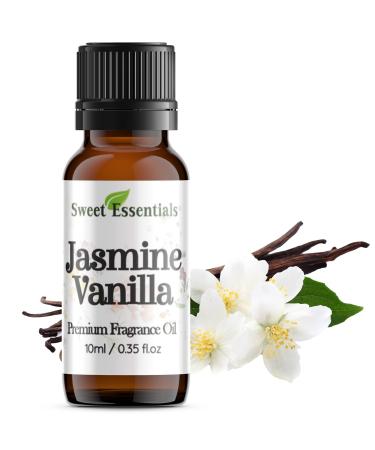 Jasmine Vanilla 10ml (0.35fl oz) Premium Fragrance Oil Aromatherapy Diffuser Crafts Soap Home Scents Bath & Body DIY Parfum and Much More. Versatile & Long-Lasting by Sweet Essentials