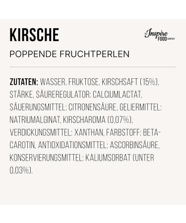 Buy Inspire Food Cherry Bubble Tea Pearls - 100% Vegan Gluten-Free Popping Boba (450g) for Delicious Drinks - Buy Online on GoSupps.com