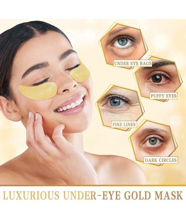 Danvisit 24K Gold Under Eye Patches - 60 Pcs Wrinkle Treatment for Women, Dark Circles & Puffiness Removal - Buy Online on GoSupps.com