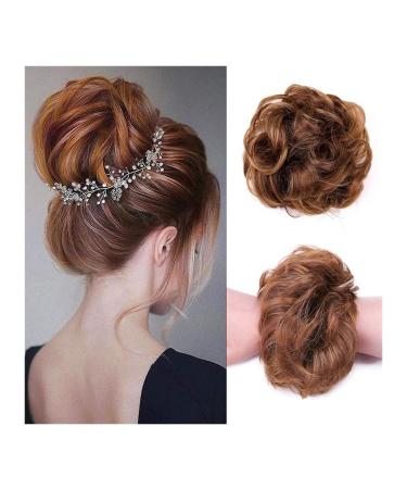 Hair Chignon Synthetic Messy Bun Curl Donut Hair Extensions Bun Extensions Comb Clip In Messy Bun Hair Accessories for Women Messy Bun Hair Piece (Color : 27H33)