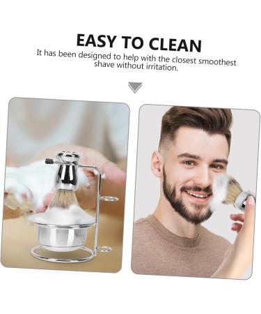 PopetPop Barts Branch Bristle Razor Brush Set - Stainless Steel Shaving Shell & Travel Soap Box - Rustproof Shaving Essentials for Men - Buy Online on GoSupps.com