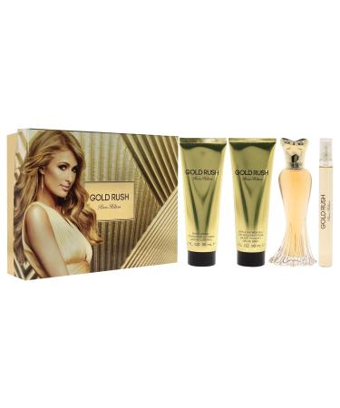 Paris Hilton Gold Rush 3.4oz EDP Spray 0.34oz EDP Spray 3oz Body Lotion 3oz Shower Gel Women 4 Pc Gift Set - Buy Online on GoSupps.com
