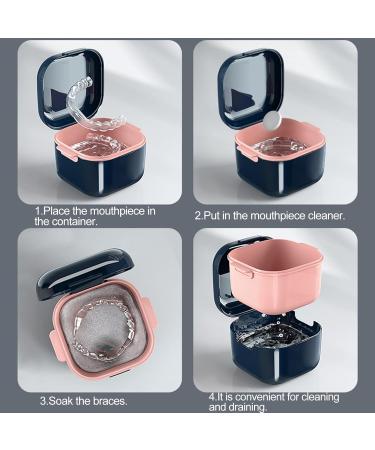 Dental Prosthesis Box | Portable False Teeth & Retainer Container for Travel | Orthodontic Cleaning Box (Blue) - Buy Online on GoSupps.com