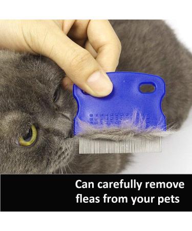 2 Pack Pet Dog Cat Flea Comb Tear Eye Stain Remover Combs Hair Brush Effectively Clean and Removes Tangles Dirt Fleas Lice Ticks for Pets with Short Long Hair - Buy Online on GoSupps.com