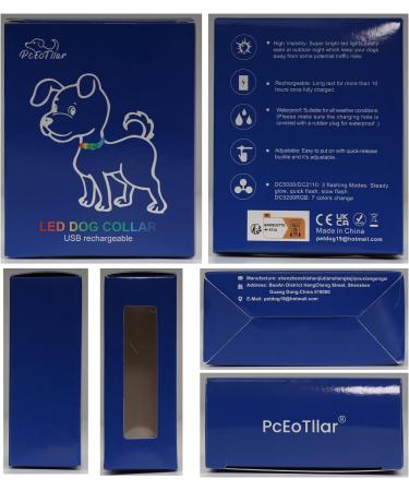 Luminous USB-C LED Dog Collar | Waterproof Light-Up Collar for Small & Medium Dogs | 7 Color Flashing Adjustable Size (28-40cm) - Buy Online on GoSupps.com