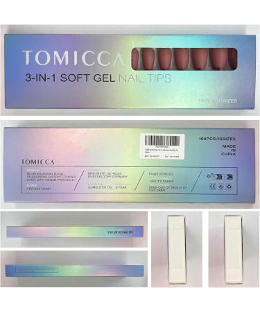 TOMICCA Short Coffin Nail Tips 180PCS in Dark Pink - Matte Finish, Pre-colored Soft Gel Nails for Nail Art Extensions - 15 Sizes, No Filing Needed - Buy Online on GoSupps.com
