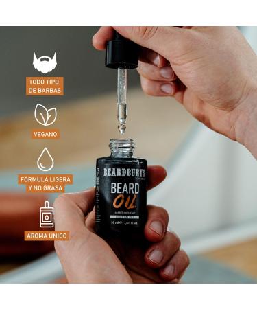  BY CAROBELS BEARDBURYS Beardburys Vegan Beard Oil for Men | Men's beard care with jojoba oil deeply moisturizes softens and protects amber fragrance - 30 ml - Buy Online on GoSupps.com