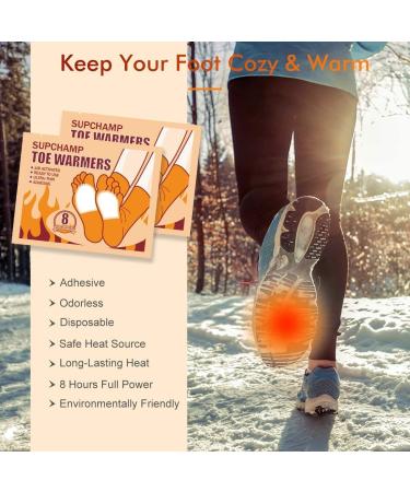 Supchamp Foot Warmers - Self-Adhesive 8 Hour Toe Warmers - Available in 10 or 40 Pairs - Best Sole Warmers for Cold Feet - International Shipping Available - Buy Online on GoSupps.com