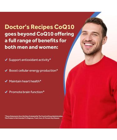 Doctor's Recipes CoQ10 400 mg High Potency Stable Form Ubiquinone Superior Absorption with Extra Virgin Olive Oil Antioxidant for Heart & Energy Naturally Fermented Gluten-Free 120 Softgels - Buy Online on GoSupps.com