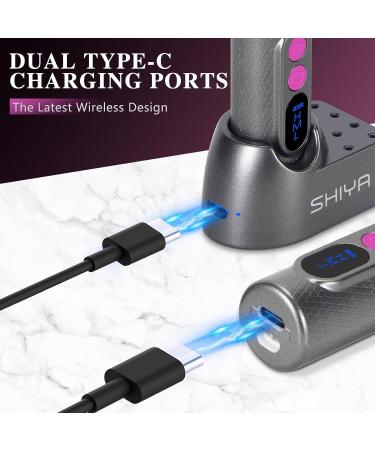 Portable Cordless Electric Nail Drill - Rechargeable Machine for Acrylic, Gel, and Natural Nails - Manicure Pedicure Tool in Gray - Buy Online on GoSupps.com