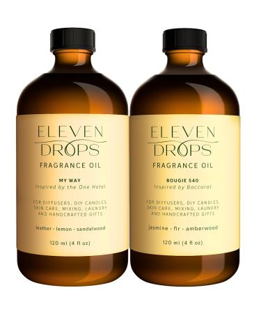 My Way + Bougie 540 Fragrance Oil Bundle 4 oz Scented Oils for Diffusers Candles Soap Laundry Room Sprays & More USA Made Long Lasting IFRA Compliant Vegan & Pet Safe